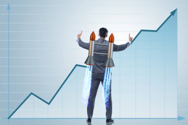 Jet adamla iş kavramı içinde paketi
