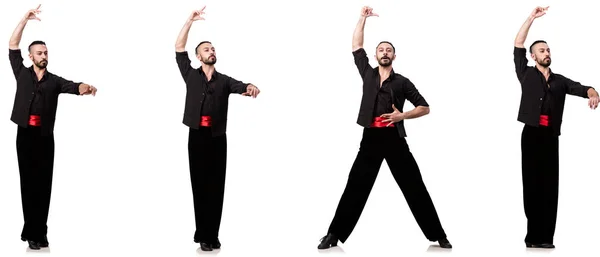 Spanische Tänzerin in verschiedenen Posen auf Weiß — Stockfoto