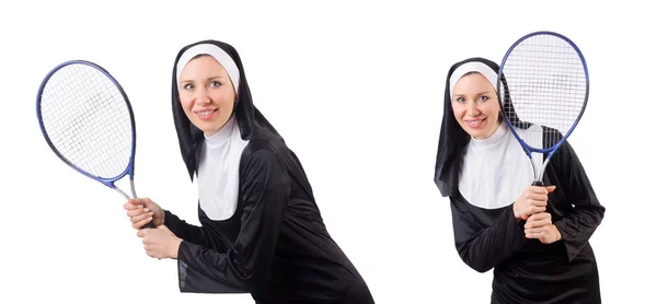 Vackra nunna isolerad på vit — Stockfoto