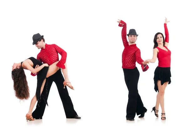 Pair of dancers isolated on the white — Stock Photo, Image