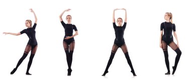 dans kadın üzerinde beyaz izole