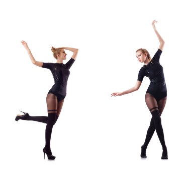 dans kadın üzerinde beyaz izole