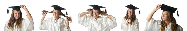 Jeune étudiant isolé sur blanc — Photo