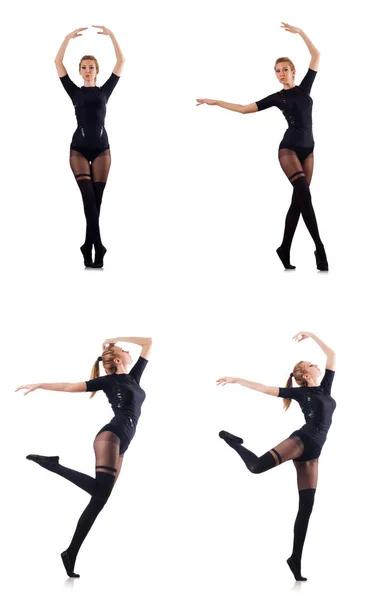 Mujer bailando aislada en el blanco —  Fotos de Stock