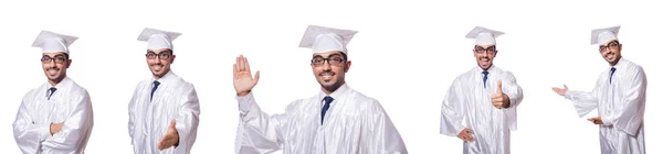 Junge männliche Studenten isoliert auf weiß — Stockfoto