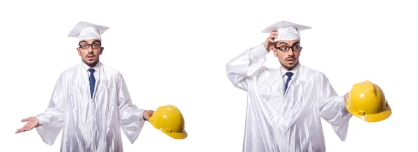 Jonge student geïsoleerd op de witte — Stockfoto