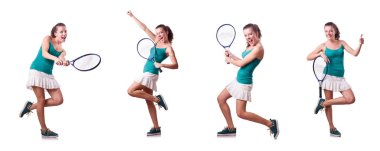 beyaz izole kadın tenisçi