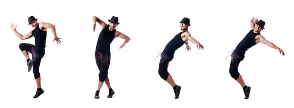 Dançarino muscular isolado em branco — Fotografia de Stock
