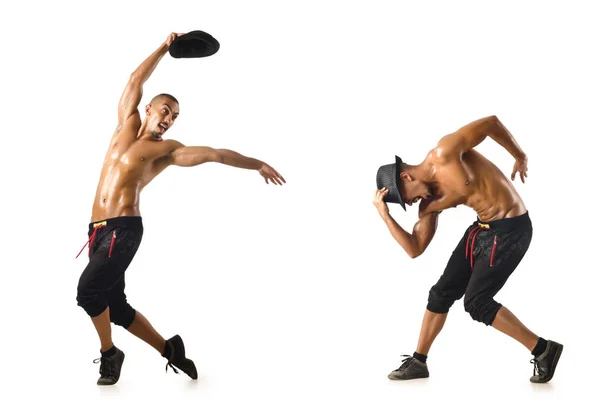 Collage van dansers geïsoleerd op witte achtergrond — Stockfoto