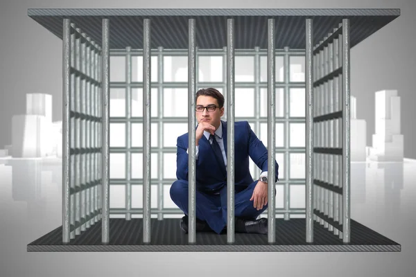 Homme d'affaires dans la cage concept d'entreprise — Photo