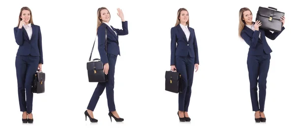 Femme d'affaires en costume isolé sur blanc — Photo