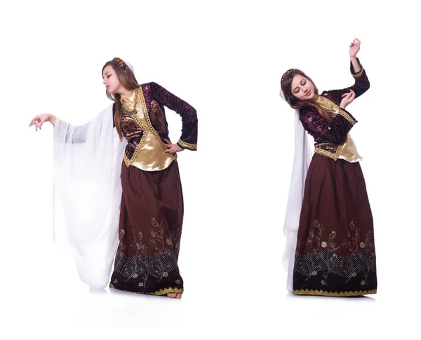 Νεαρή κοπέλα χορό παραδοσιακού χορευτικού Αζέρων — Φωτογραφία Αρχείου