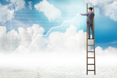 Gökyüzünde Çizelgeler çizim işadamı