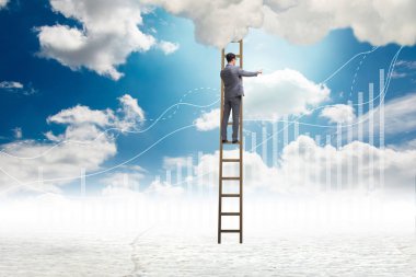 Gökyüzünde Çizelgeler çizim işadamı