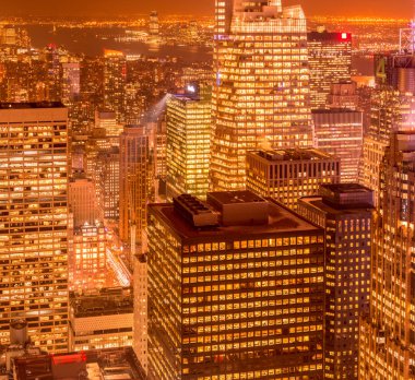 Günbatımında New York Manhattan manzarası