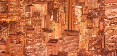 Günbatımında New York Manhattan manzarası