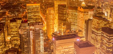 Günbatımında New York Manhattan manzarası