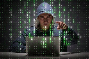 Veri güvenliği konseptinde genç bir hacker