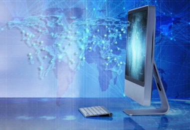 İş konseptinde bilgisayar ekranı