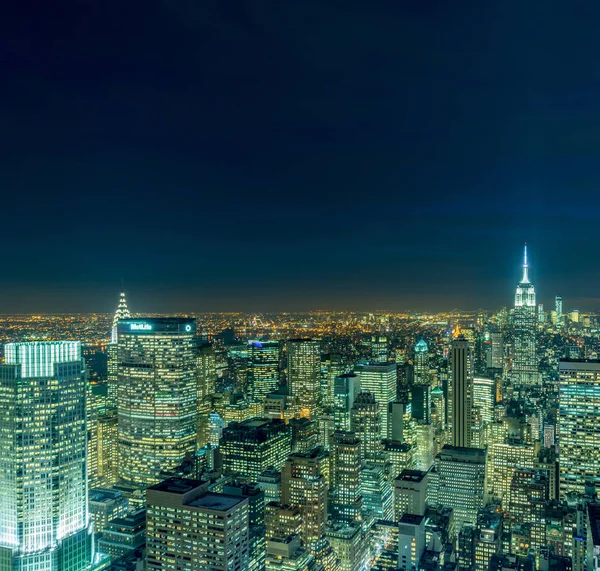 Blick auf New York Manhattan bei Sonnenuntergang — Stockfoto