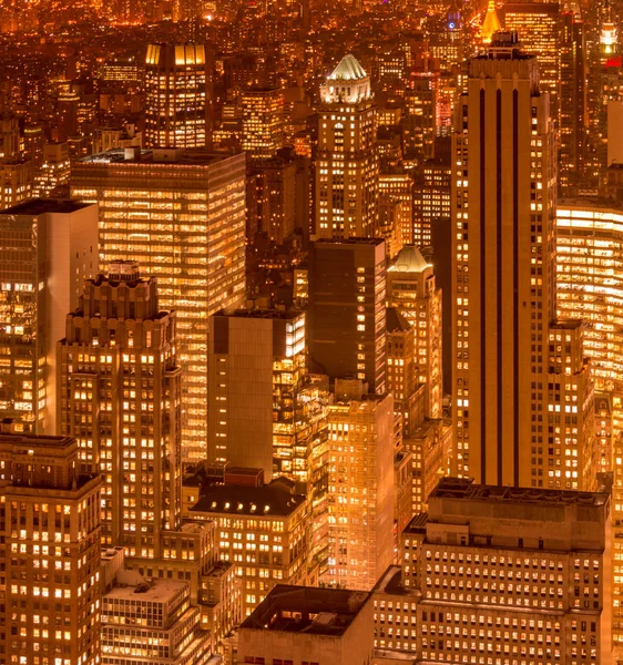 Uitzicht op New York Manhattan tijdens zonsondergang — Stockfoto