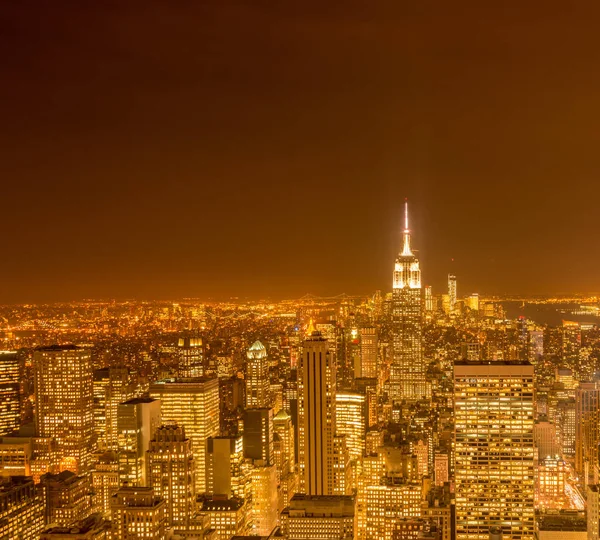 Veduta di New York Manhattan durante le ore del tramonto — Foto Stock