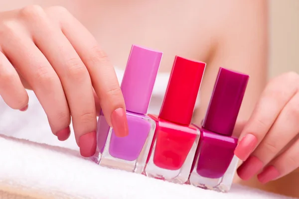 Woman hands during manicure session — Stock Photo, Image