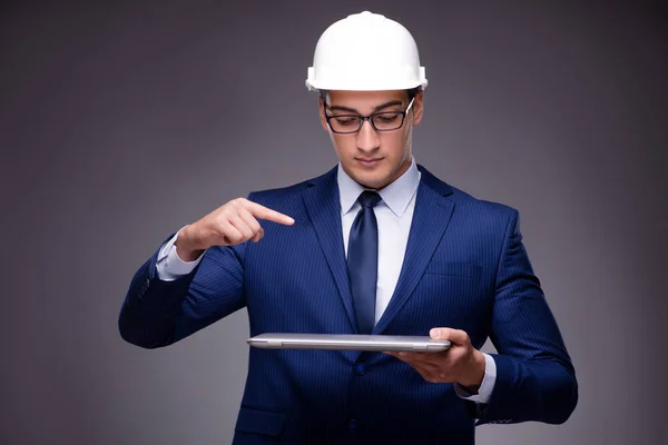 Young architect in industrial concept — Stock Photo, Image