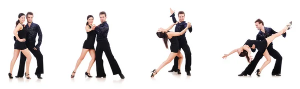 Pair of dancers isolated on the white — Stock Photo, Image