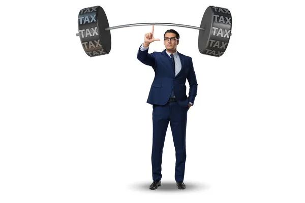 Empresario bajo pesada carga de impuestos — Foto de Stock