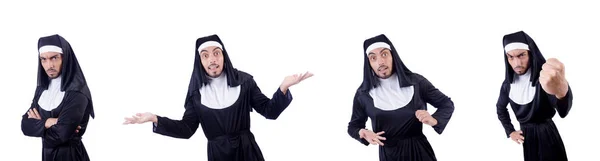 Male nun in funny religious concept — Stock Photo, Image