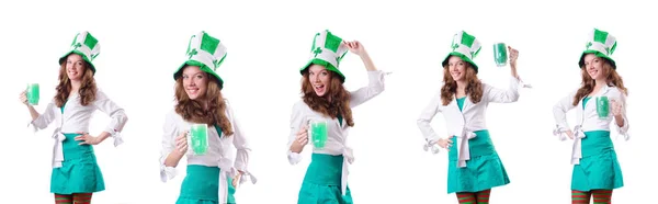 Junges mädchen in saint patrick feier konzept — Stockfoto