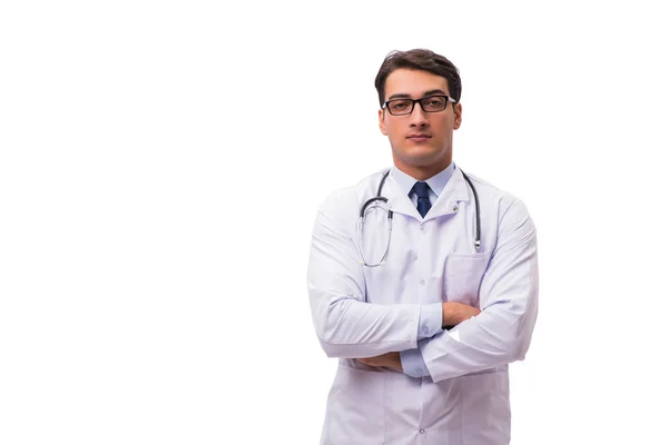 Jovem médico isolado em fundo branco — Fotografia de Stock