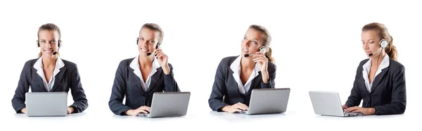 Call center assistent reageert op oproepen — Stockfoto