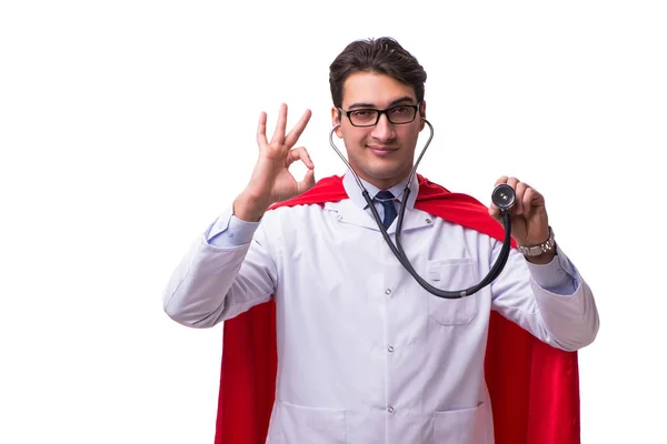 Super hrdina doktor izolované na bílém — Stock fotografie