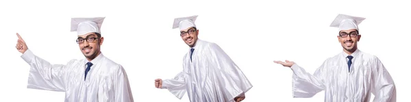 Junge männliche Studenten isoliert auf weiß — Stockfoto