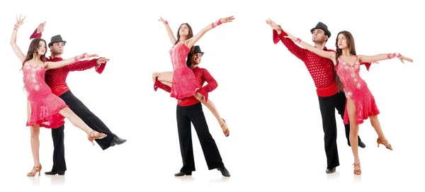 Pair of dancers isolated on the white — Stock Photo, Image