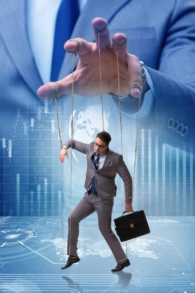 Businessman puppet being manipulated by boss — Stock Photo, Image