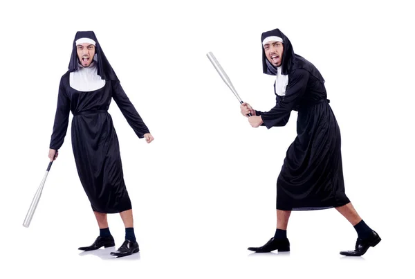 面白い宗教的な概念で男性の修道女 — ストック写真