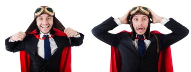 adam beyaz izole kırmızı kaplı