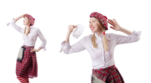 Conceito de tradições escocesas com pessoa vestindo kilt — Fotografia de Stock