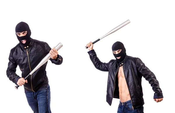 Masculino bandido isolado no o branco — Fotografia de Stock