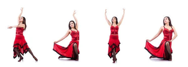 Танцовщица танцует испанские танцы — стоковое фото