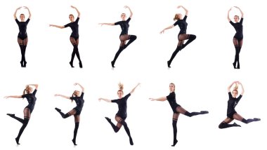 dans kadın üzerinde beyaz izole