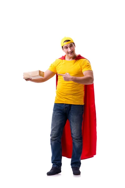 Super hrdina dodávka chlap izolovaný na bílém — Stock fotografie