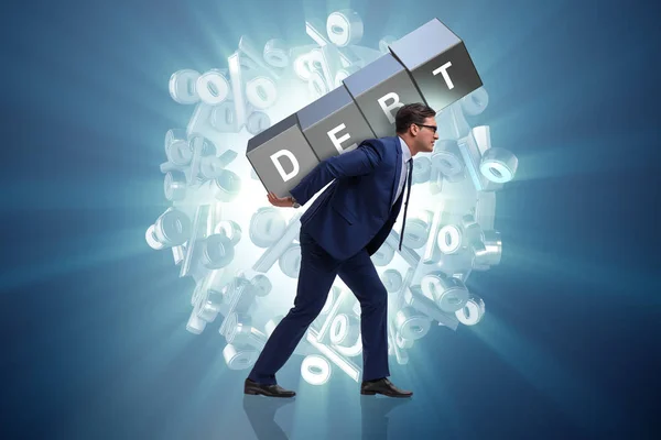 Man under the burden of loan — Stock Photo, Image