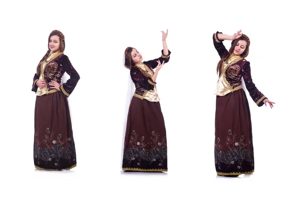 Jovencita bailando danza azerí tradicional — Foto de Stock