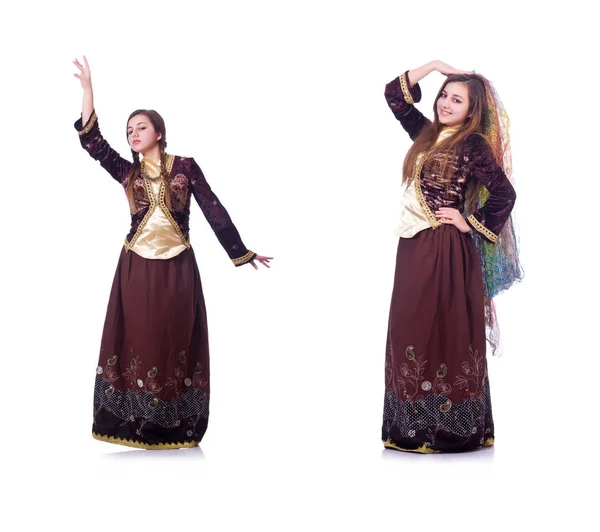 Fiatal hölgy hagyományos azeri tánc tánc — Stock Fotó