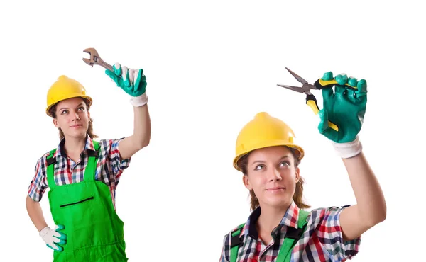 Woman worker isolated on the white — Stock Photo, Image