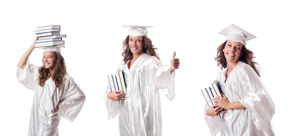 Jeune étudiant isolé sur blanc — Photo